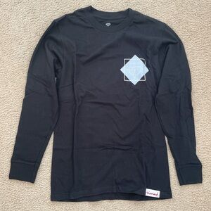 Diamond Supply Co. Black Long Sleeve Tee with Blue Graphic